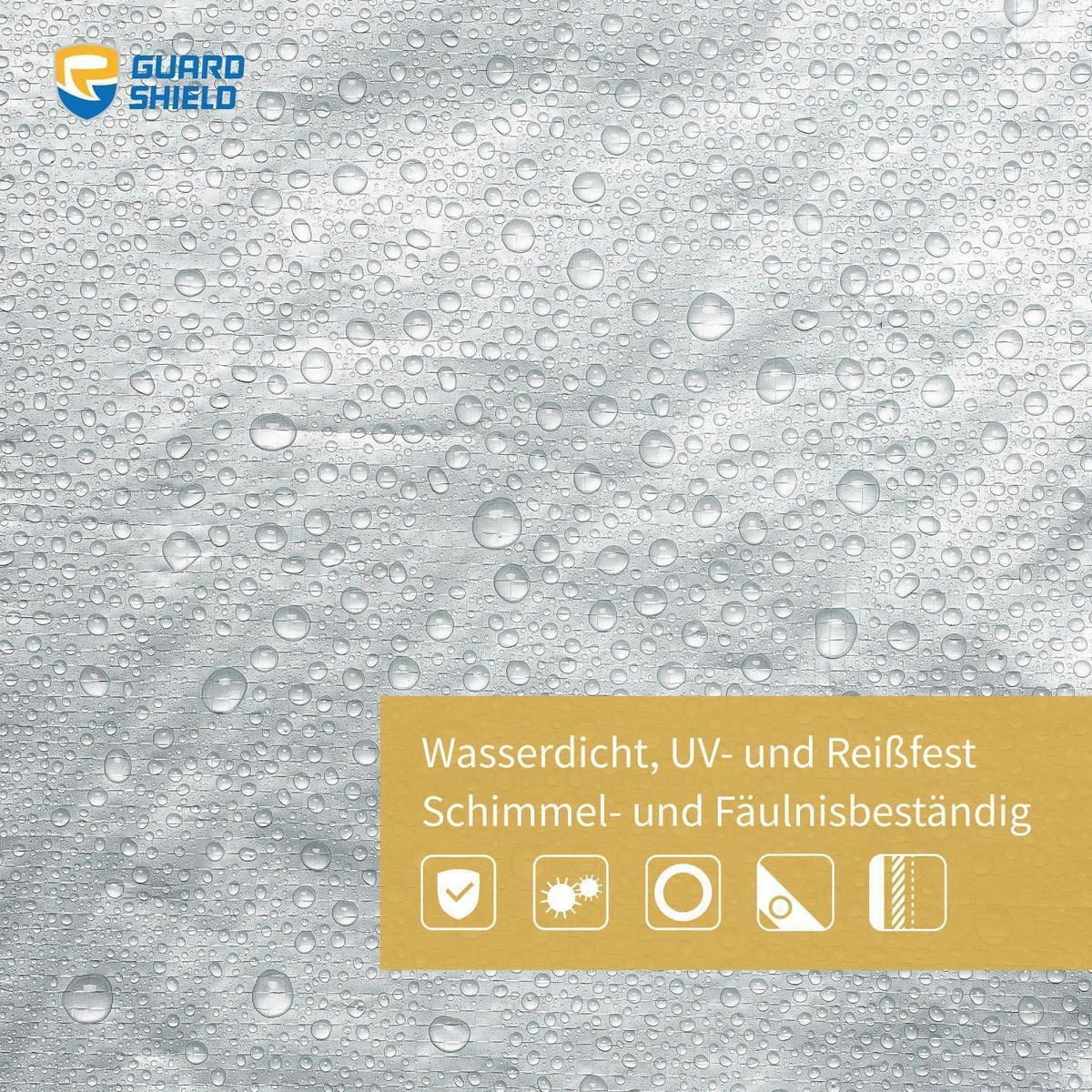 GEWEBEPLANE 2 x 2 m Silberfarben Wasserdicht - Silberfarben, Kunststoff (30/1.7/40cm)