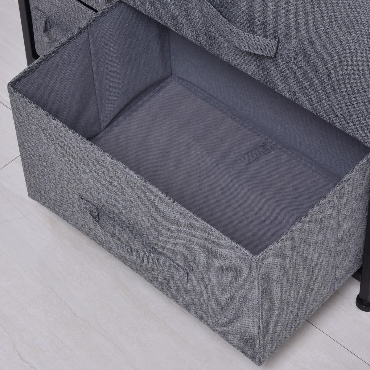 SCHUBLADENSCHRANK 7 faltbare Stoffschublade Aufbewahrungsschrank Metallgestell - Dunkelgrau, Metall (30/71/63.5cm) - HOMCOM