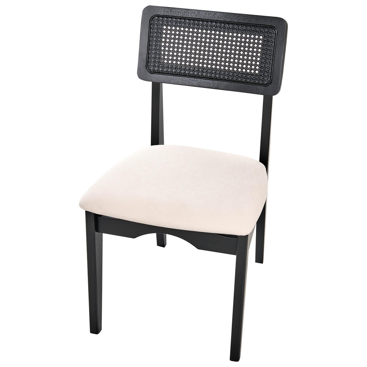 ESSZIMMERSTUHL 2er-Set Hellbeige Rubonia - Schwarz, Holz (48/81/59cm) - Beliani