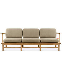 GARTENSOFA ATREDA 3-Sitzer - Beige, Holz/Textil (230/74/80cm) - KONSIMO®