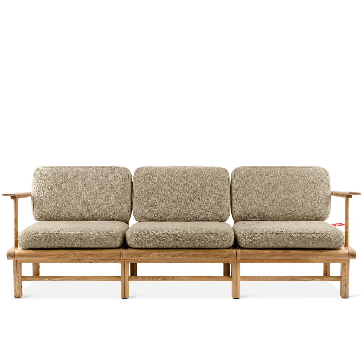 GARTENSOFA ATREDA 3-Sitzer - Beige, Holz/Textil (230/74/80cm) - KONSIMO®