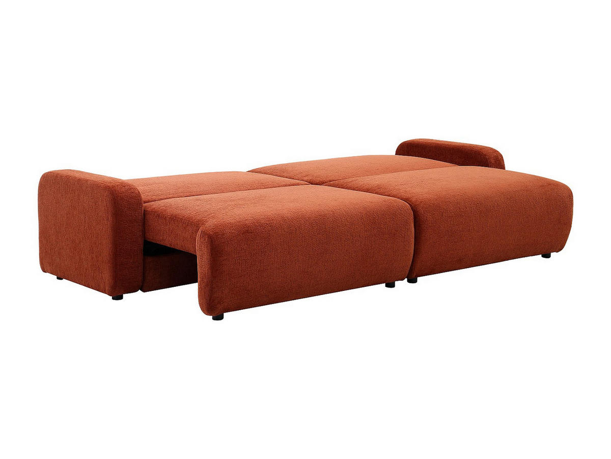 4-SITZER Schlafsofa - Chenille-Stoff - Terrakotta - YOKIRA - Braun, Textil (256/88/99cm) - Vente-Unique