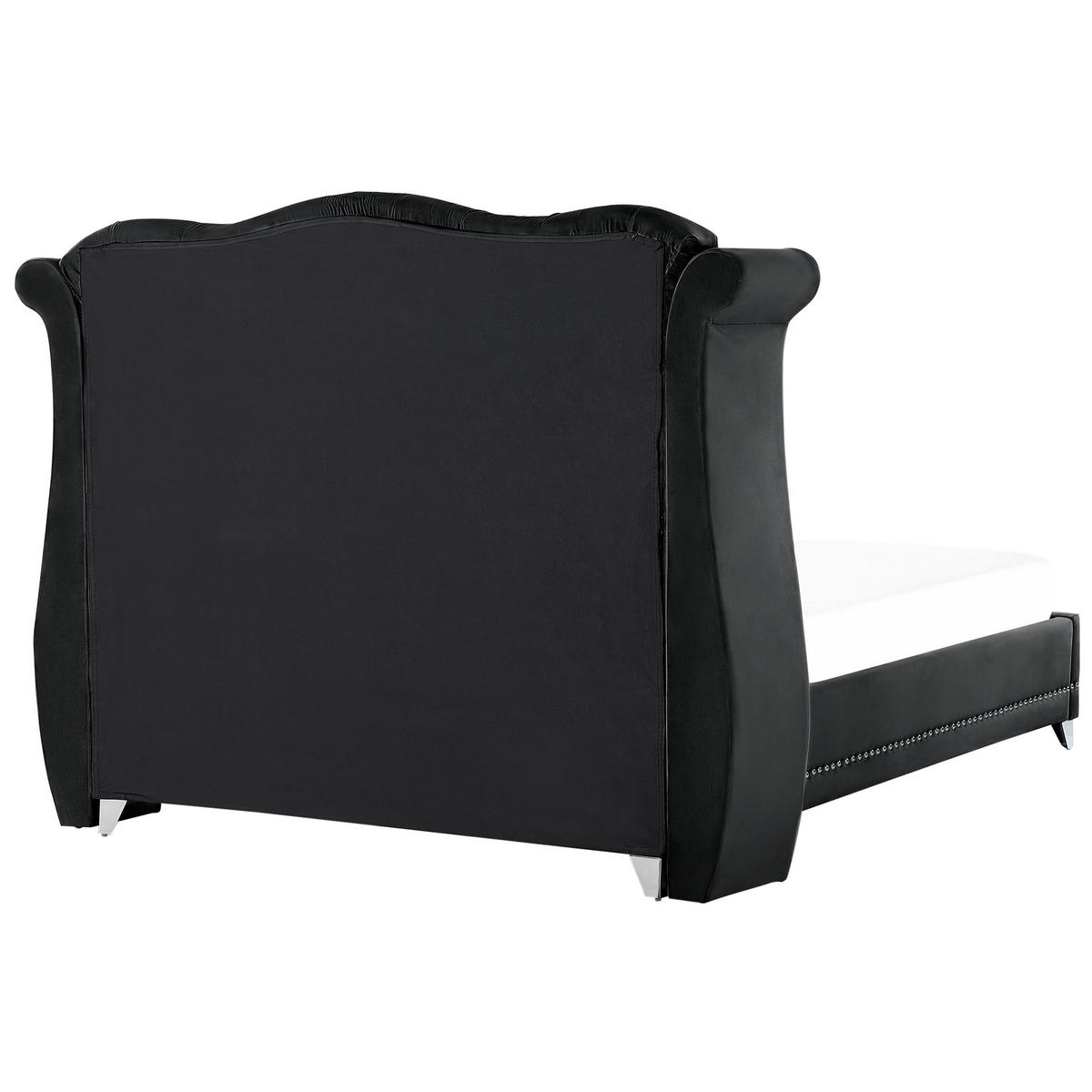 POLSTERBETT 180/200 cm Schwarz Ayette - Schwarz, Textil (180/200cm) - Beliani