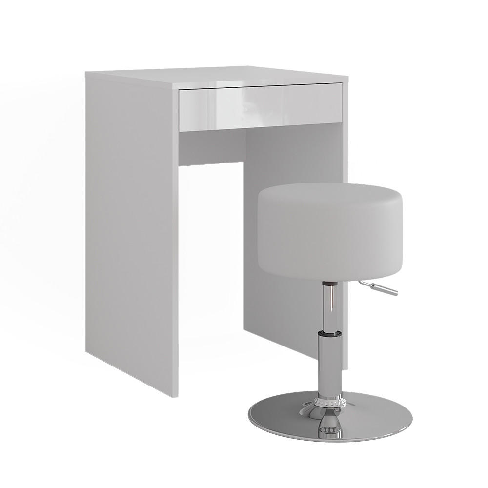 Vicco TOALETNÍ STOLEK Sherry, Bílá/Bílá vysoký lesk, 51.4 cm bez zrcadla, se stoličkou