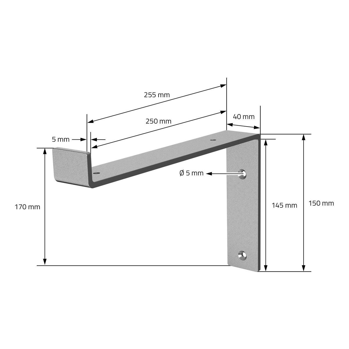 REGALHALTERUNG 2er Set - Grau, Metall (14.5/4/25cm) - ML-DESIGN