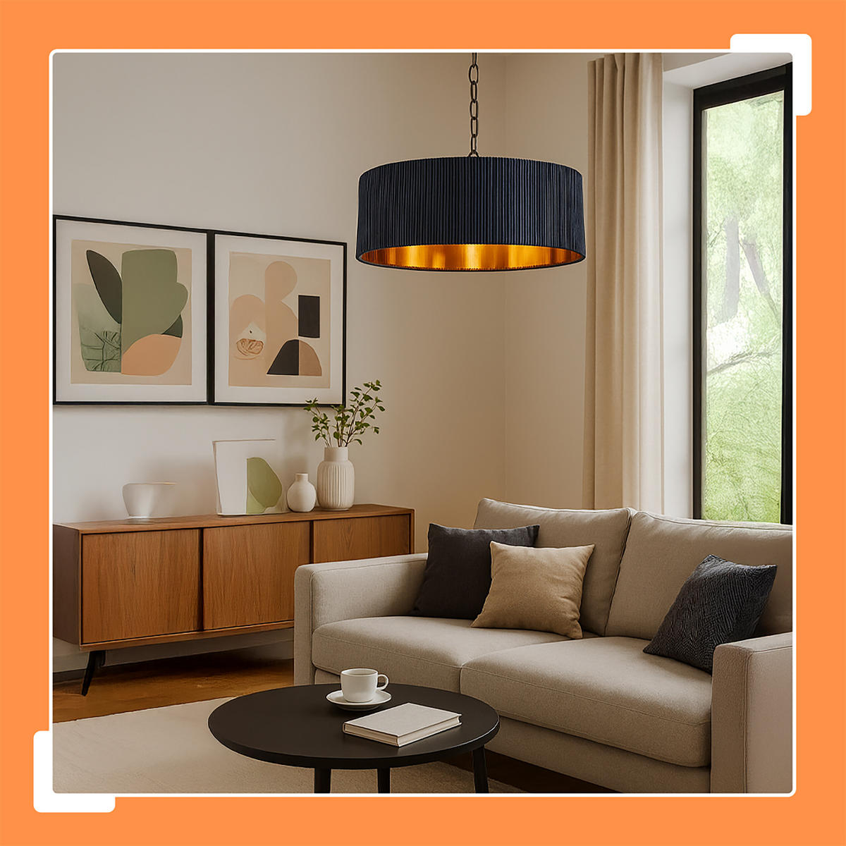 HÄNGELAMPE Schwarz Bronze Stoffschirm - Multicolor, Textil/Metall (40/40/100cm) - Relaxdays