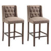 BARHOCKER 2er Set Stoff taupe - Taupe, Holz/Textil (56/111/51cm) - CLP