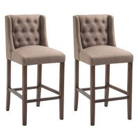 BARHOCKER 2er Set Stoff taupe - Taupe, Holz/Textil (56/111/51cm) - CLP
