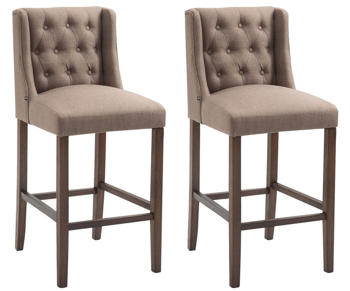 BARHOCKER 2er Set Stoff taupe - Taupe, Holz/Textil (56/111/51cm) - CLP