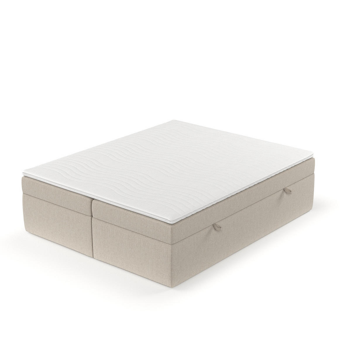 BOXBETT Lennon Beige 200/200 cm im Webstoff - Beige/Schwarz, Holz/Holzwerkstoff (200/200cm) - Maison de Reve