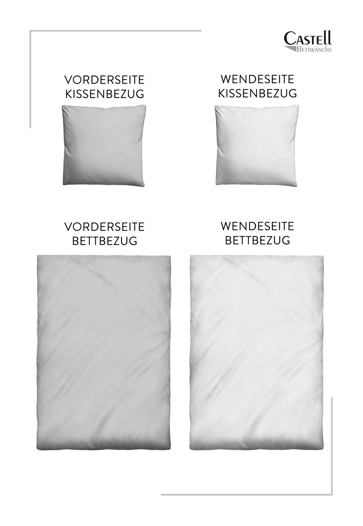 BETTWÄSCHE-GARNITUR Mikrofaser UNI sturmgrau, 200x200 cm + 80x80 cm - Grau, Textil (200/200cm) - Castell
