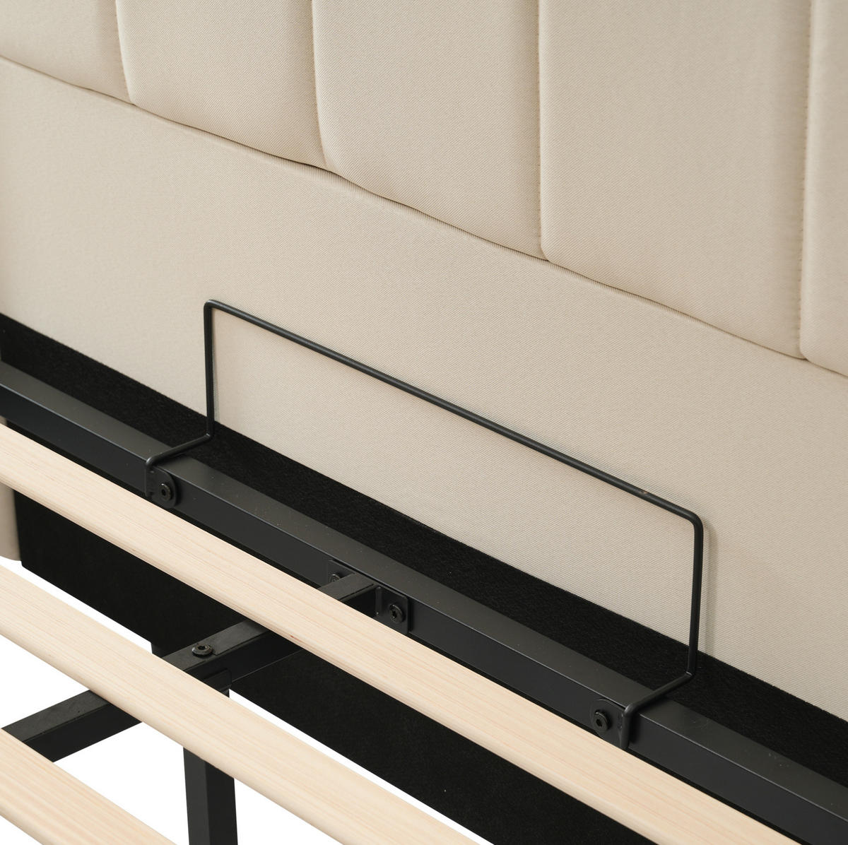POLSTERBETT 160/200 cm Beige aus Leinen mit Stauraum und LED - Beige, Textil (160/200cm) - OKMYHOME