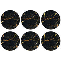 GLASUNTERSETZER Gold - Marmor - Glitzer - Luxus Getränkeuntersetzer 10x10 cm - Goldfarben, Naturmaterialien (10/0.2cm) - MuchoWow