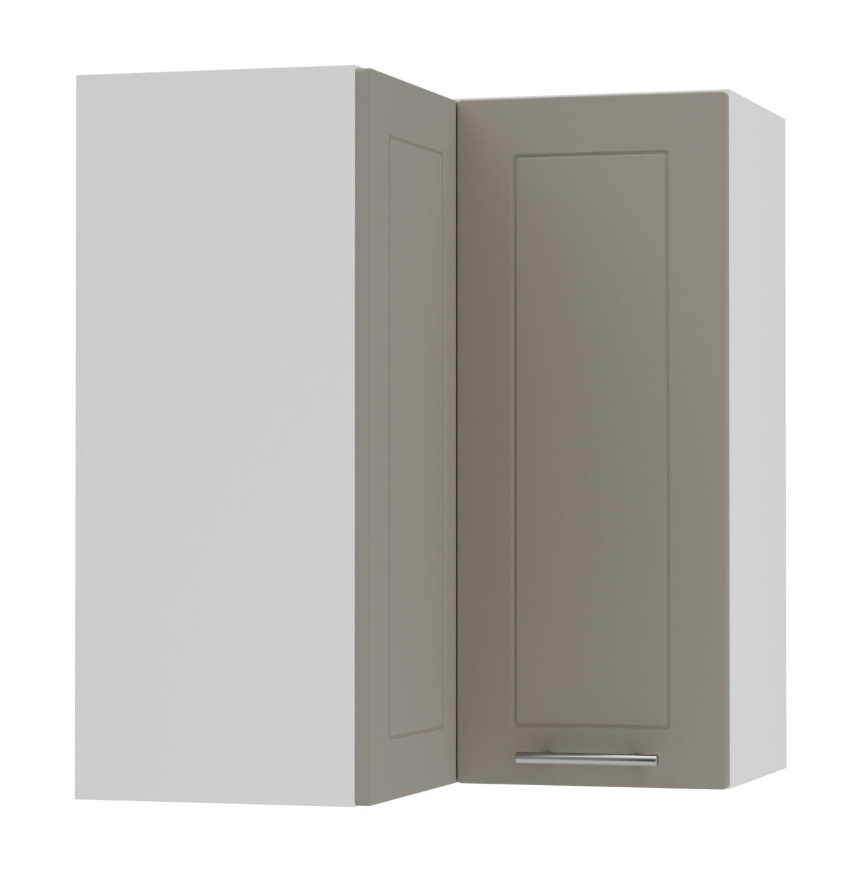 ECKHÄNGESCHRANK Kvantum W12/60 Beige Matt / Weiß Matt 60 / 60 / 72cm - Beige/Weiß, Holz/Holzwerkstoff (60/72/60cm) - Feldmann-Wohnen