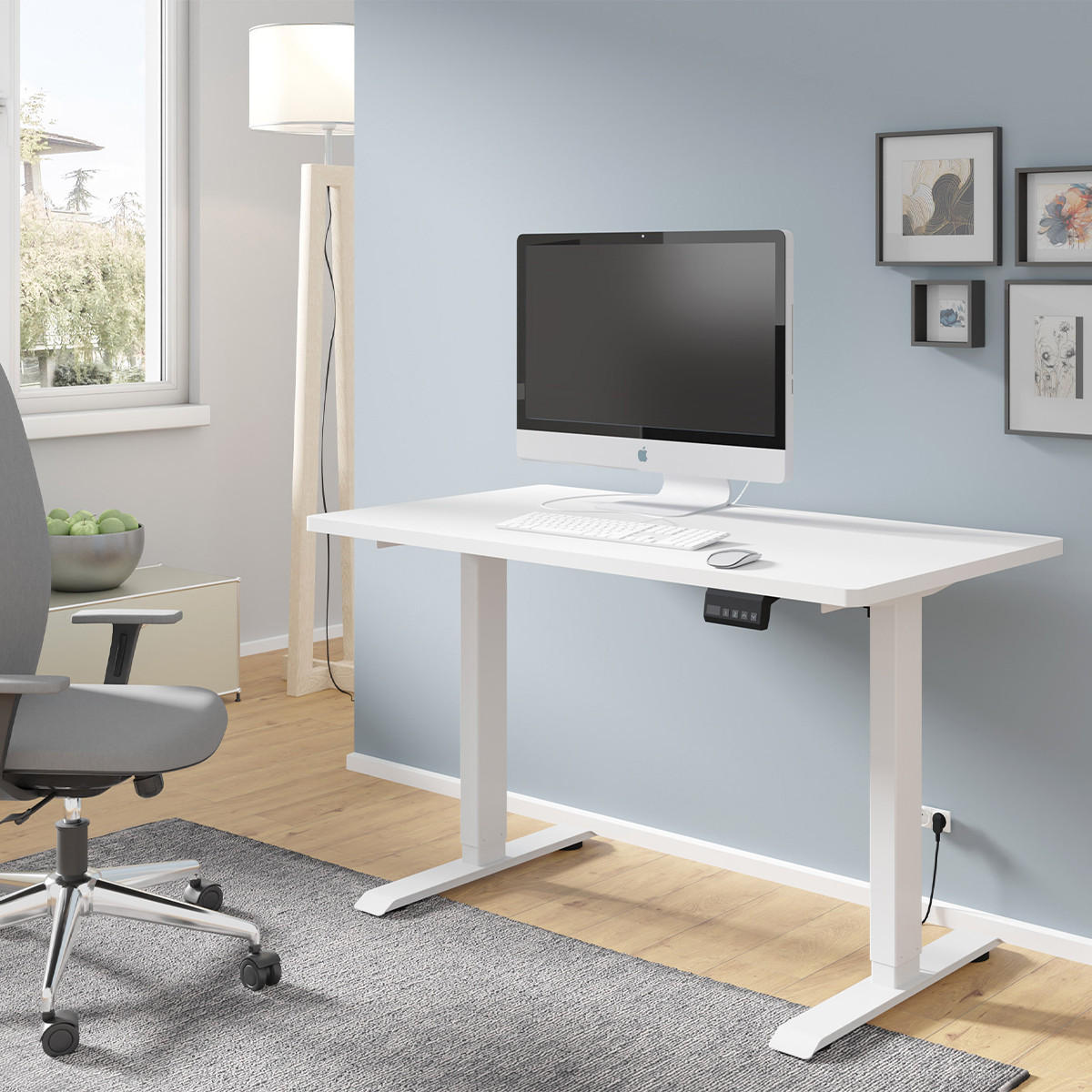 SCHREIBTISCH Ergo Weiß matt - Weiß, Holzwerkstoff (65/120/73cm) - Petits-meubles