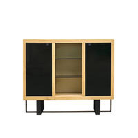 EICHENKOMMODE mit Glas für das Wohnzimmer oder Arbeitsbüro MOCCA - Eichefarben, Holz (120/100/40cm) - Rawood Furniture