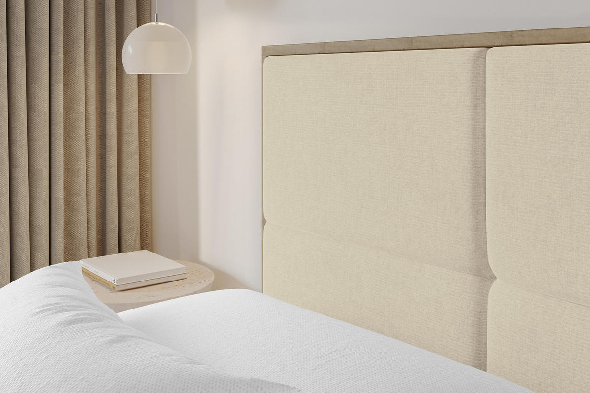 POLSTERBETT mit Bettkasten und Lattenrost, Bett mit Matratze H3/H4 - LILA 140x200 Beige - Beige, Holzwerkstoff/Textil (140/200cm) - ALTDECOR