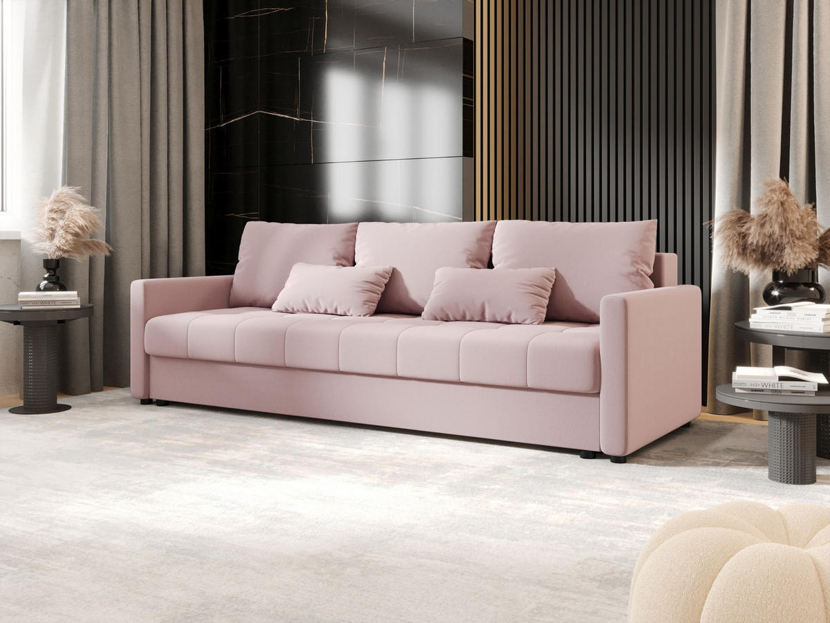 SOFA MOS mit Schlaffunktion COSMIC 14 mit Stauraum - Pink, Textil (84/72/220cm) - Bedante