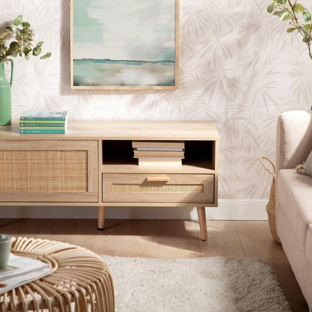 TV-ELEMENT Tahiti Natürlich 160 cm x 50 cm - Naturfarben, Holzwerkstoff (160/50/40cm)