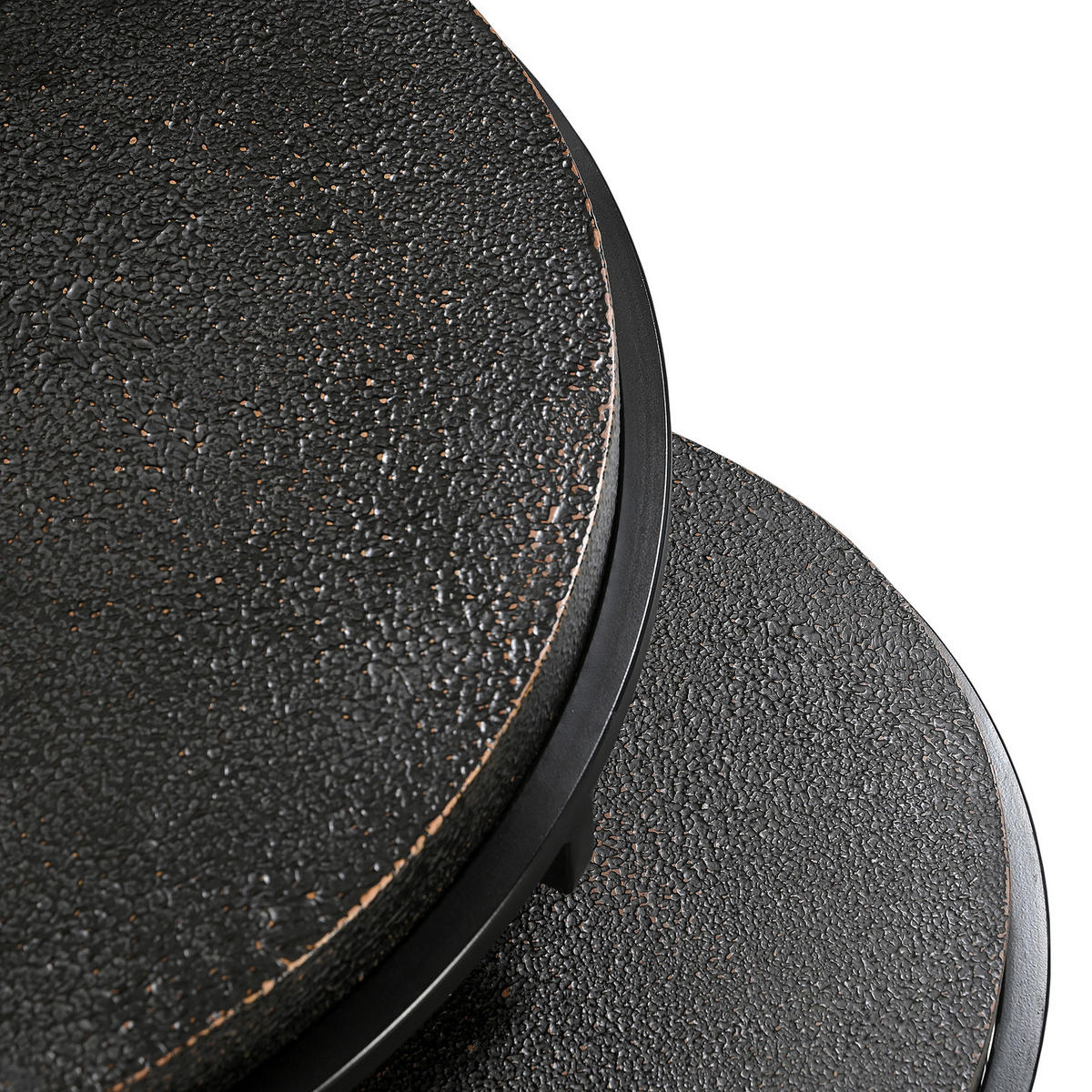 COUCHTISCH-SET - Antik Schwarz, 2-teilig - Schwarz, Holzwerkstoff/Metall (70/70/45cm) - home24