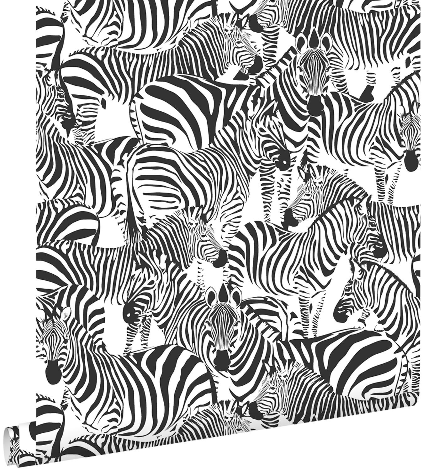 TAPETE Zebras 53 cm x 10.05 m - Schwarz, Papier (53/1000cm) - ESTAhome