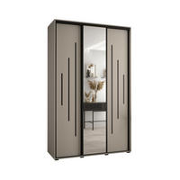 SCHWEBETÜRENSCHRANK 235,2/160/45 3-türig - Kaschmir/Schwarz, Holz/Metall (160/235.2/45cm) - MÖBEL KRYSPOL