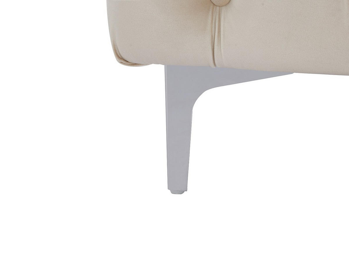 CHESTERFIELD-SOFA 3-Sitzer - Samt - Beige - EDWINA - Beige, Textil (220/76/91cm) - Vente-Unique