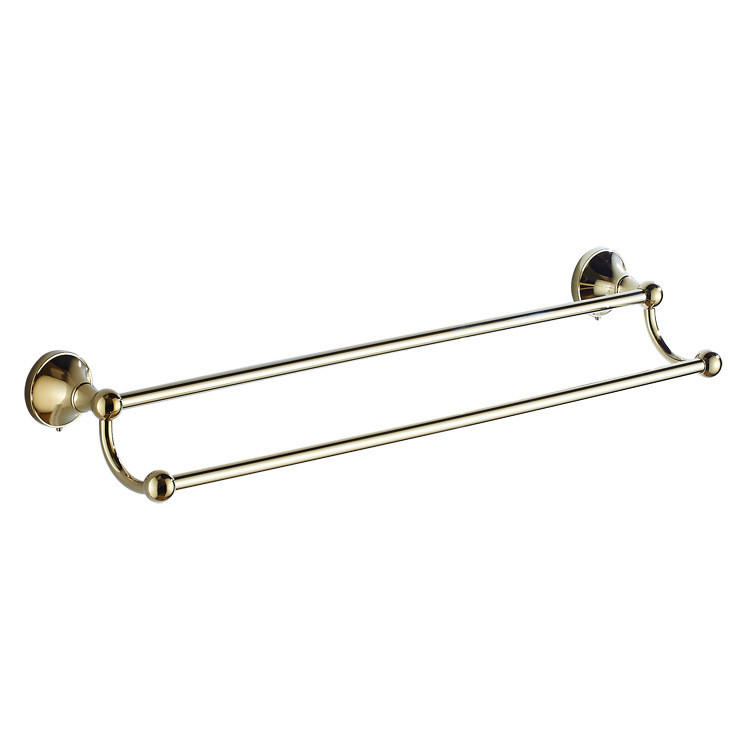 HANDTUCHHALTER – Gold, Doppelstange – 55 cm Länge - Silberfarben, Metall (13/7/55cm)