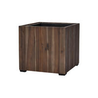 PFLANZKASTEN Colorado 4, 44,5x40,5 cm, Akazienholz, dunkel Braun - Dunkelbraun, Holz (44.5/40.5/44.5cm) - dasmöbelwerk