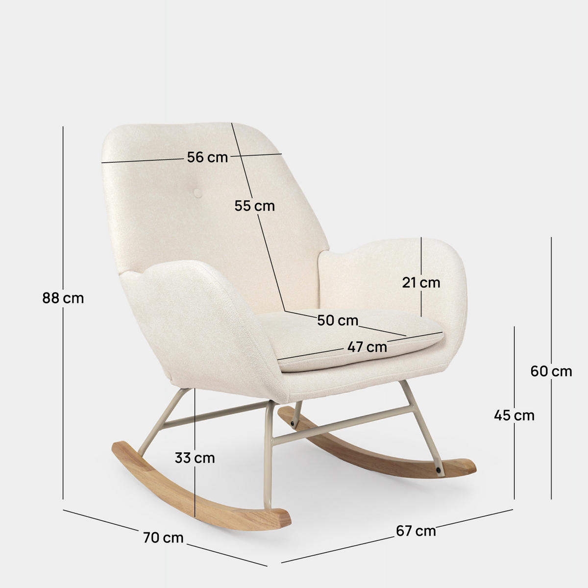 STILLSTUHL Becca Beige 67 cm x 88 cm - Beige, Textil (67/88/70cm) - Klast Home
