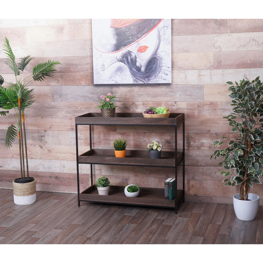 Thumbnail - MCW Regal, Braun, Holz, 100x90x35 cm, Wohnzimmer, Regale, Bücherregale