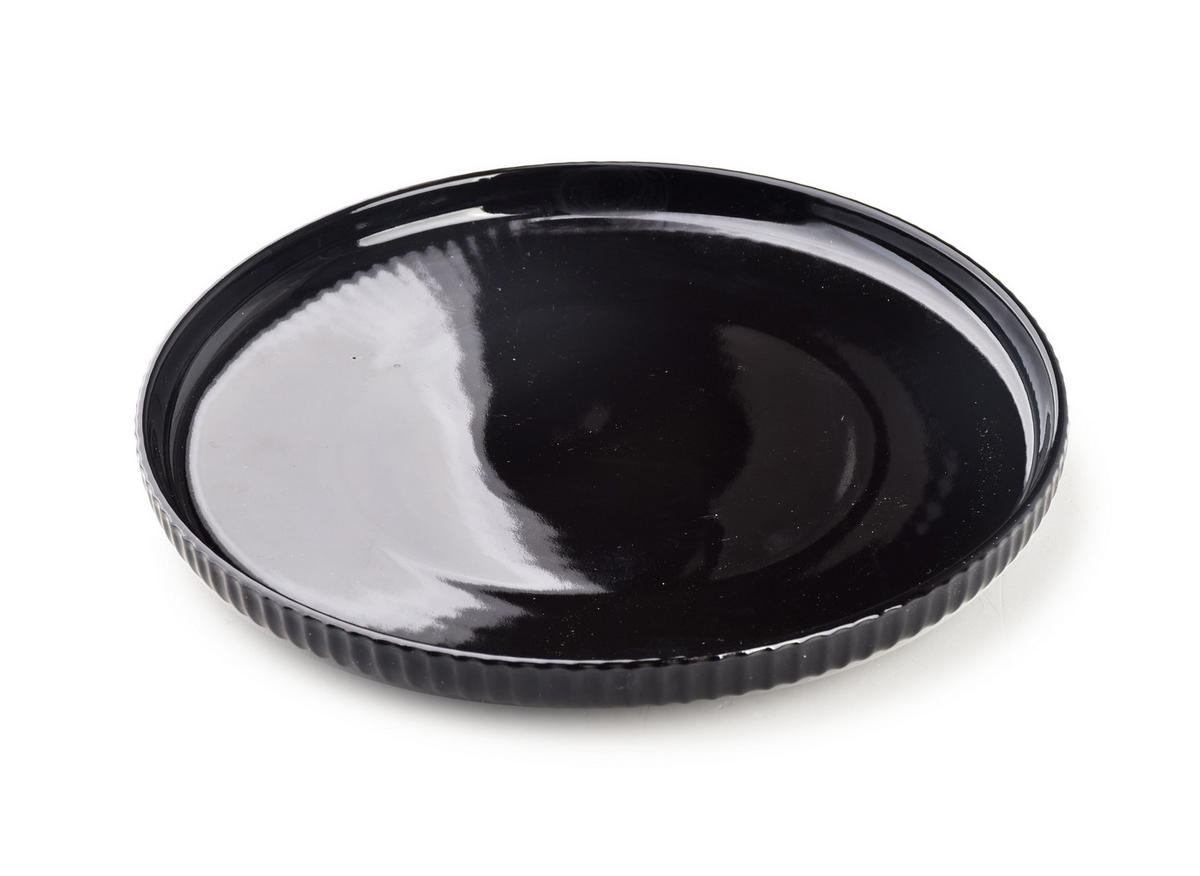 TELLER Shivonne Schwarz 20.5/20.5/3 cm Keramik - Schwarz, Keramik (20.5cm) - Mondex