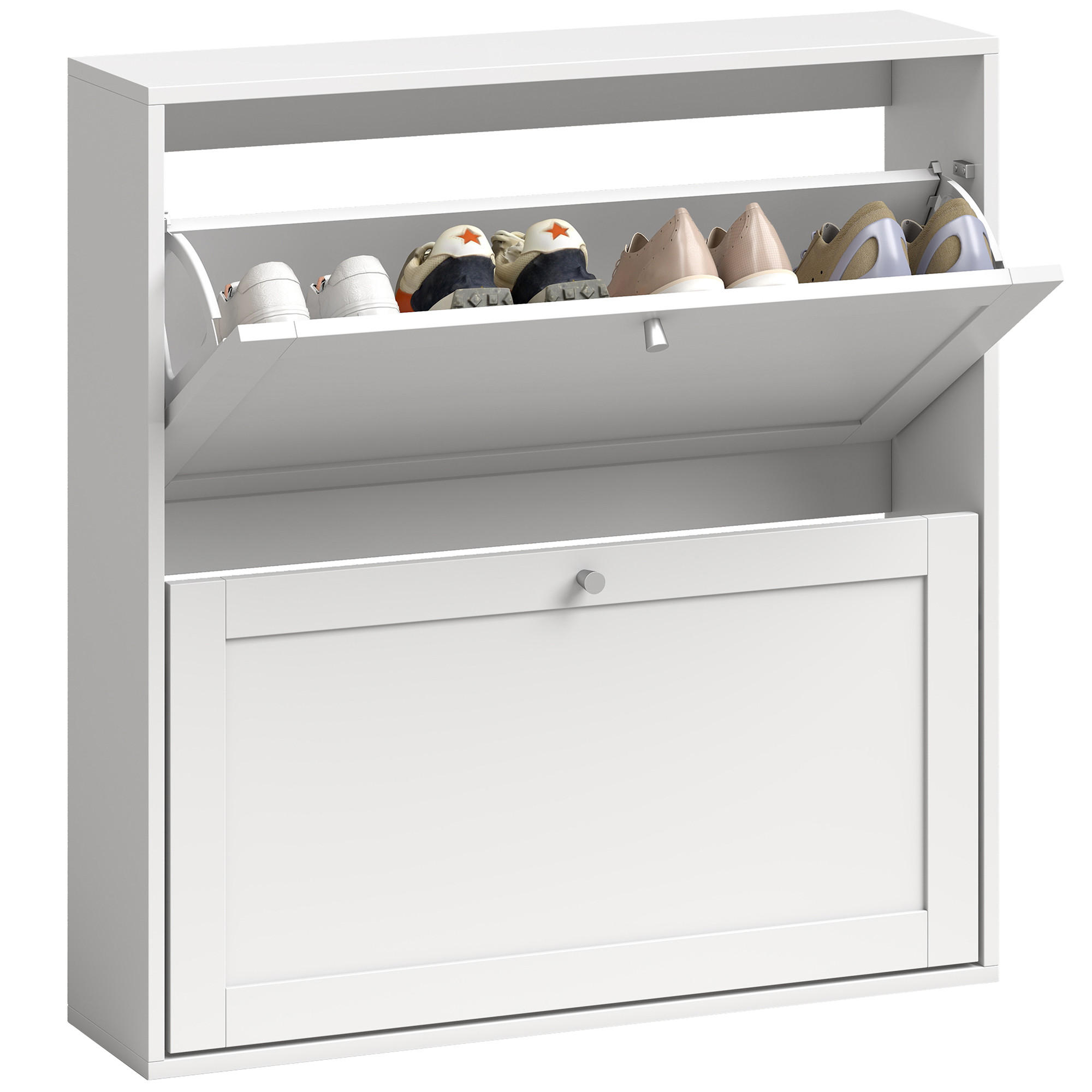 SCHUHSCHRANK Weiß 20.0/80.0/84.0 cm - Weiß, Holzwerkstoff (80/84/20cm)