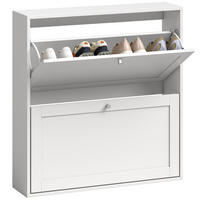 SCHUHSCHRANK Weiß 20.0/80.0/84.0 cm - Weiß, Holzwerkstoff (80/84/20cm)