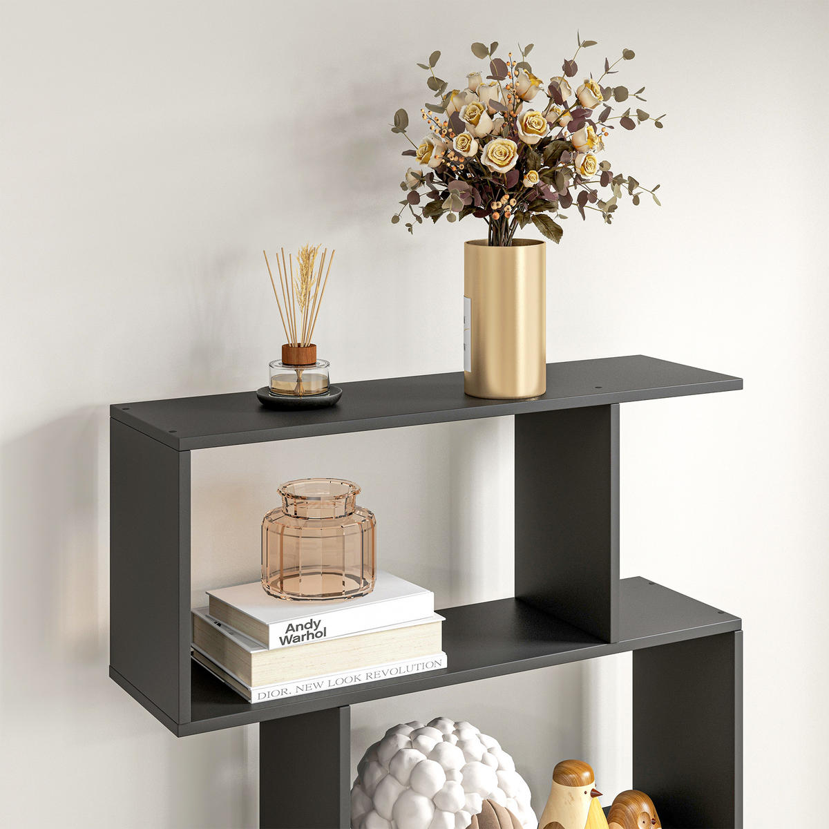 REGAL DE-15462 80/23/192 cm, 6 Ebenen Schwarz - Schwarz, Holzwerkstoff (80/192/23cm) - ComfortXL