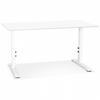 SCHREIBTISCH Weiß 140x80x67(86) cm - Weiß, Holz/Metall (70/140/86.2cm) - AlterEgo