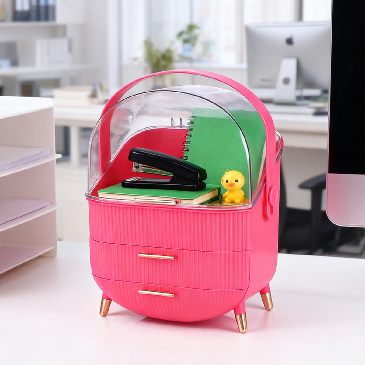 KOSMETIKORGANIZER Caroline Ⅲ 26/16/38 cm - Rosa, Kunststoff (16/38/26cm) - Nettlife