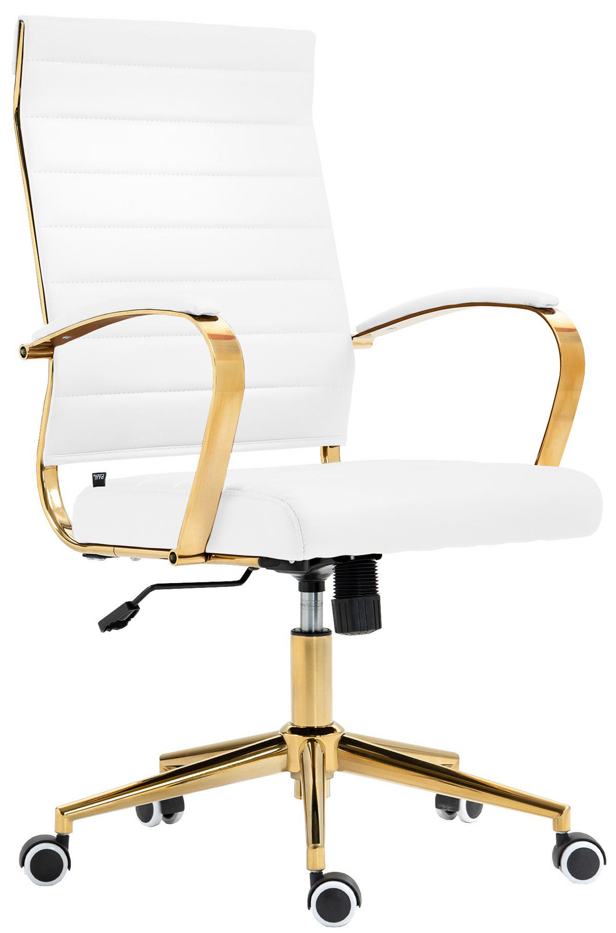 BÜROSTUHL Vantor Kunstleder weiß - Goldfarben/Weiß, Metall (57/109/59cm) - TPFLiving