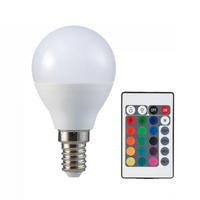 LED LEUCHTMITTEL RGB E14 Fernbedienung - Weiß, Glas (4.7/8.8cm)