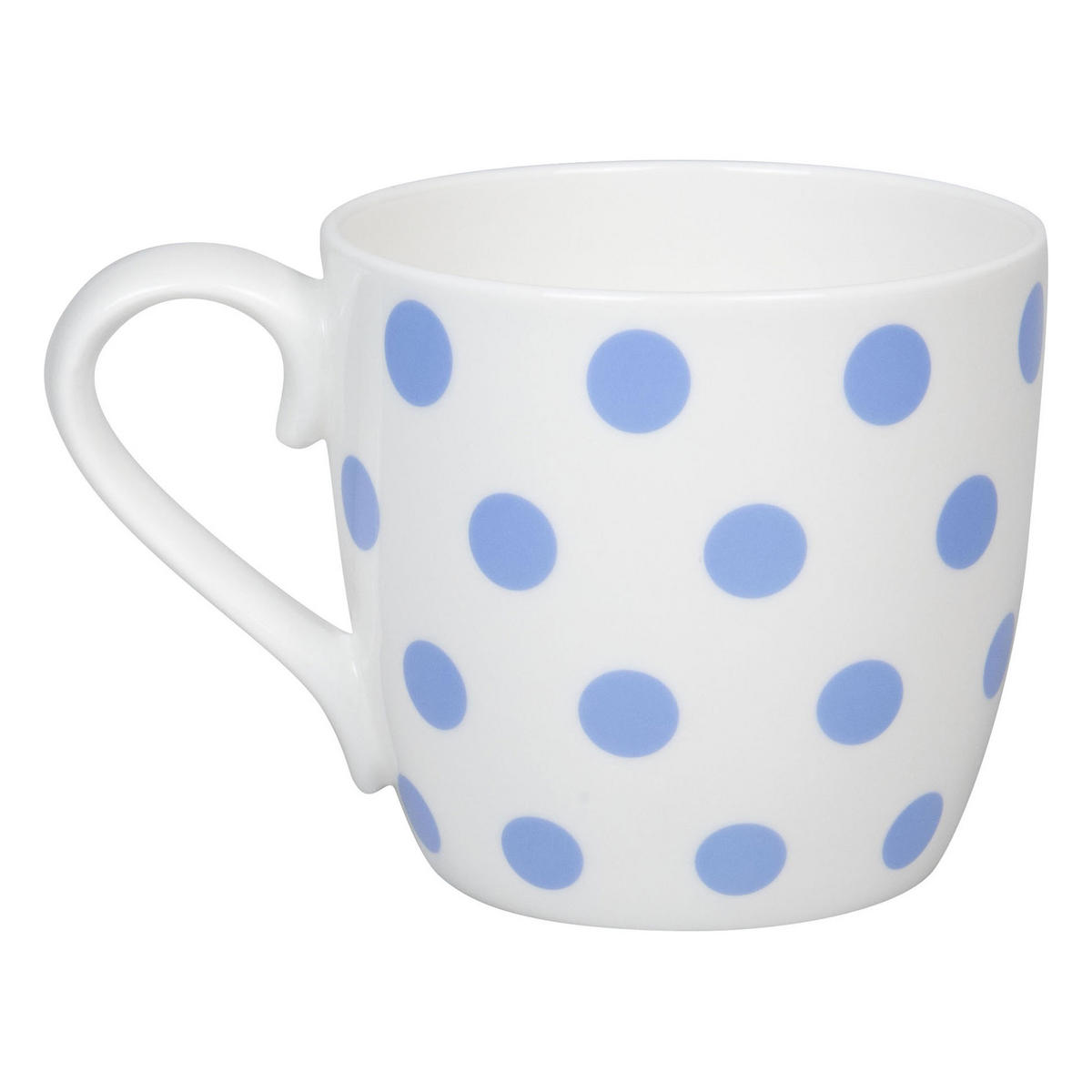 KAFFEEBECHER Dots - Creamblue - Blau/Weiß, Keramik (0.43L) - Könitz