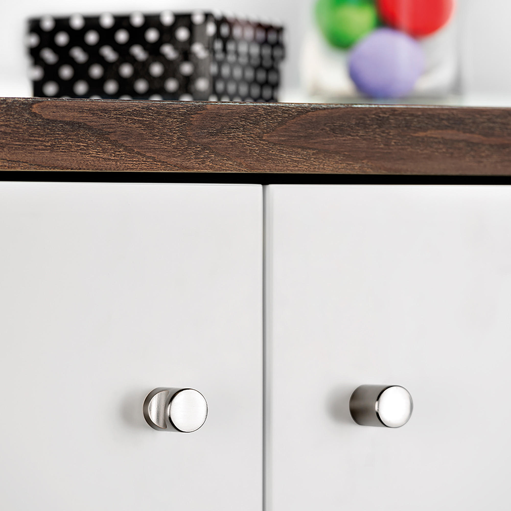 MÖBELKNOPF Panama, Durchmesser 20mm, Zamak, Nickel satiniert 20er-set - Silberfarben, Kunststoff (2/3/2cm) - EMUCA