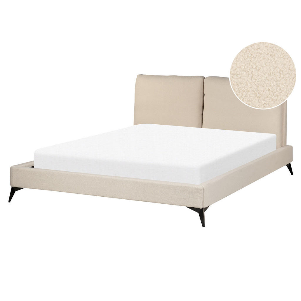 Beliani ČALOUNĚNÁ POSTEL 160/200 cm Světlá Béžová Melle