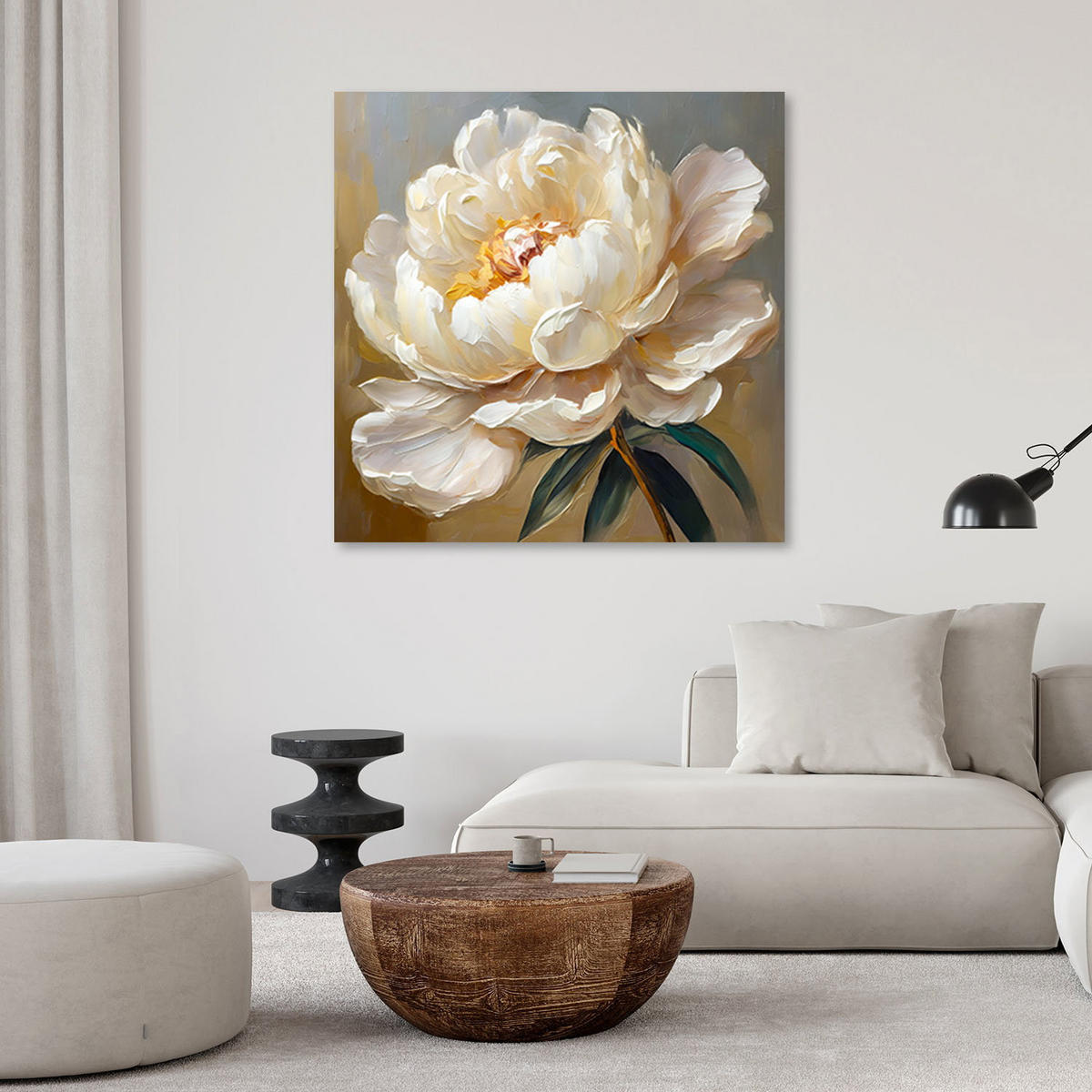 KUNSTDRUCK Beige 50/50 cm - Beige, Textil (50/50cm) - KUNSTLOFT