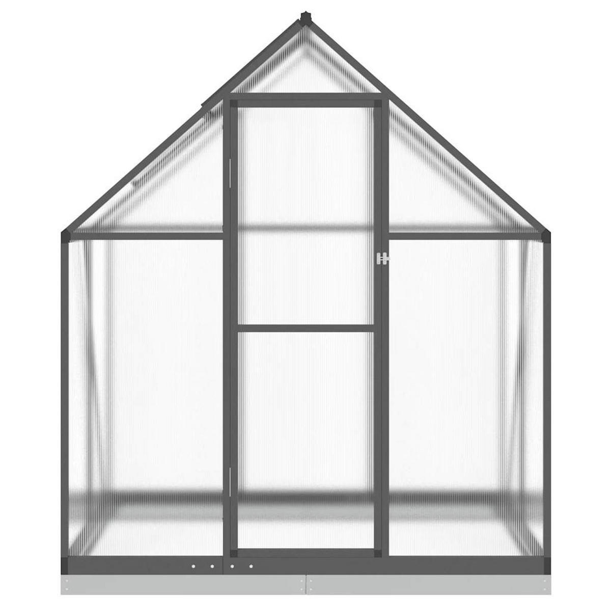 GEWÄCHSHAUS mit Fundamentrahmen Anthrazit 169x114x202 cm Alu - Anthrazit, Metall (114/202/169cm)