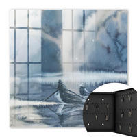 SCHLÜSSELBOX Schwarz 30x30 cm- Türöffnung nach rechts - Erdrückte Stille - Blau, Metall (30/30/5cm) - TULUP