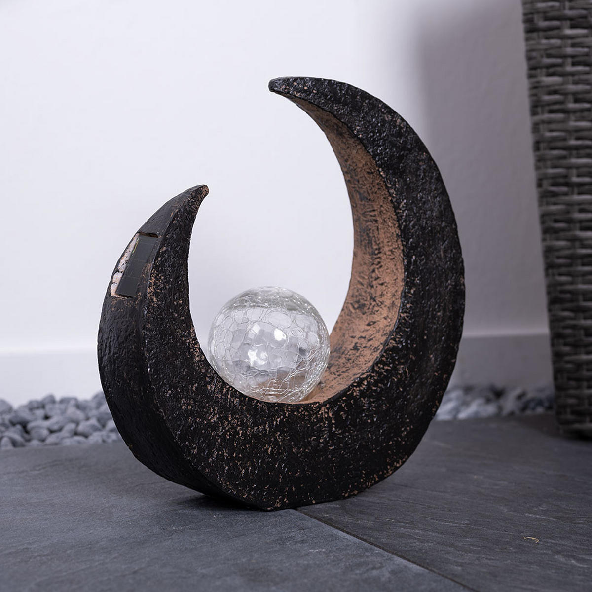 LED AUSSENLEUCHTE Baum Mondsichel Schwarz 2er Set - Schwarz, Kunststoff (14/7/30cm) - Globo Lighting