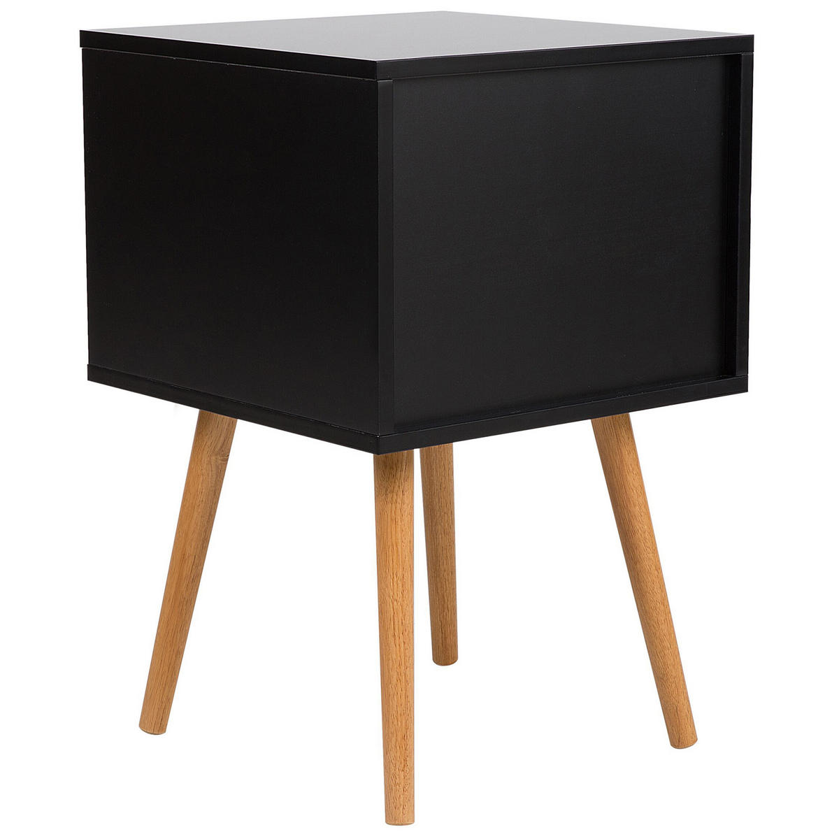 NACHTTISCH schwarz 2 Schubladen Alabama - Hellbraun/Schwarz, Holzwerkstoff (40/62/40cm) - Beliani