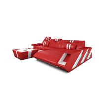 ECKSOFA Apollonia L - Rot, Leder (190/295cm) - Sofa Dreams