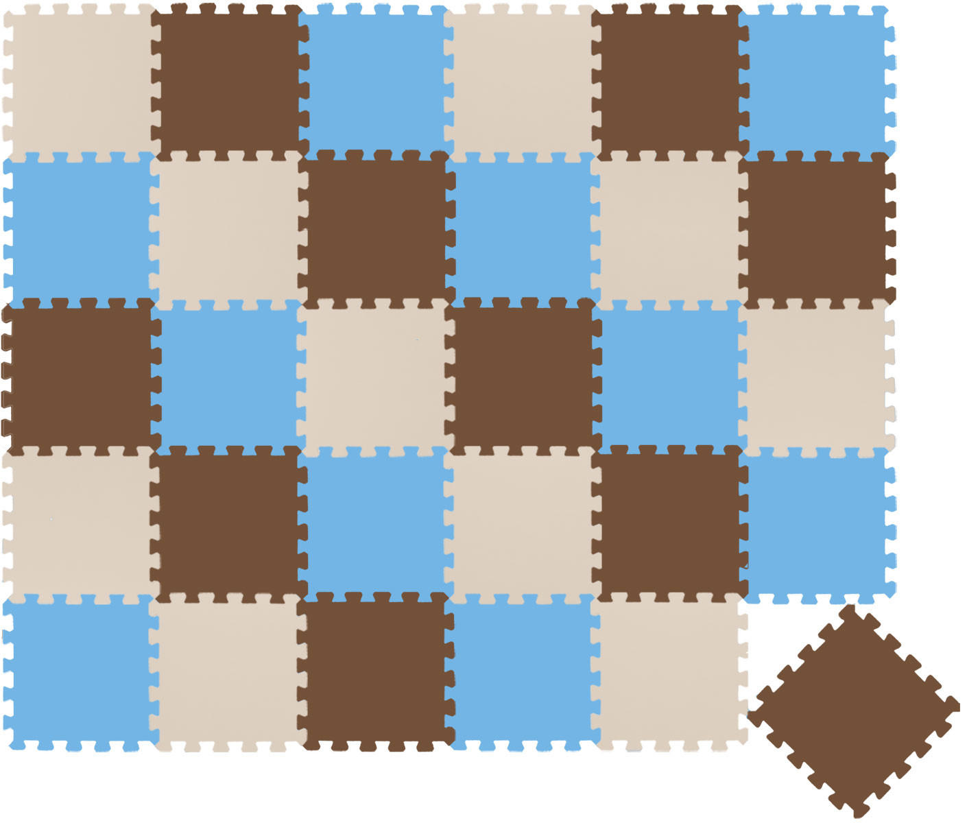 SPIELMATTE ab Null - 270/90 cm Puzzlematte Beige - Multicolor, Kunststoff (30/30cm) - Littletom