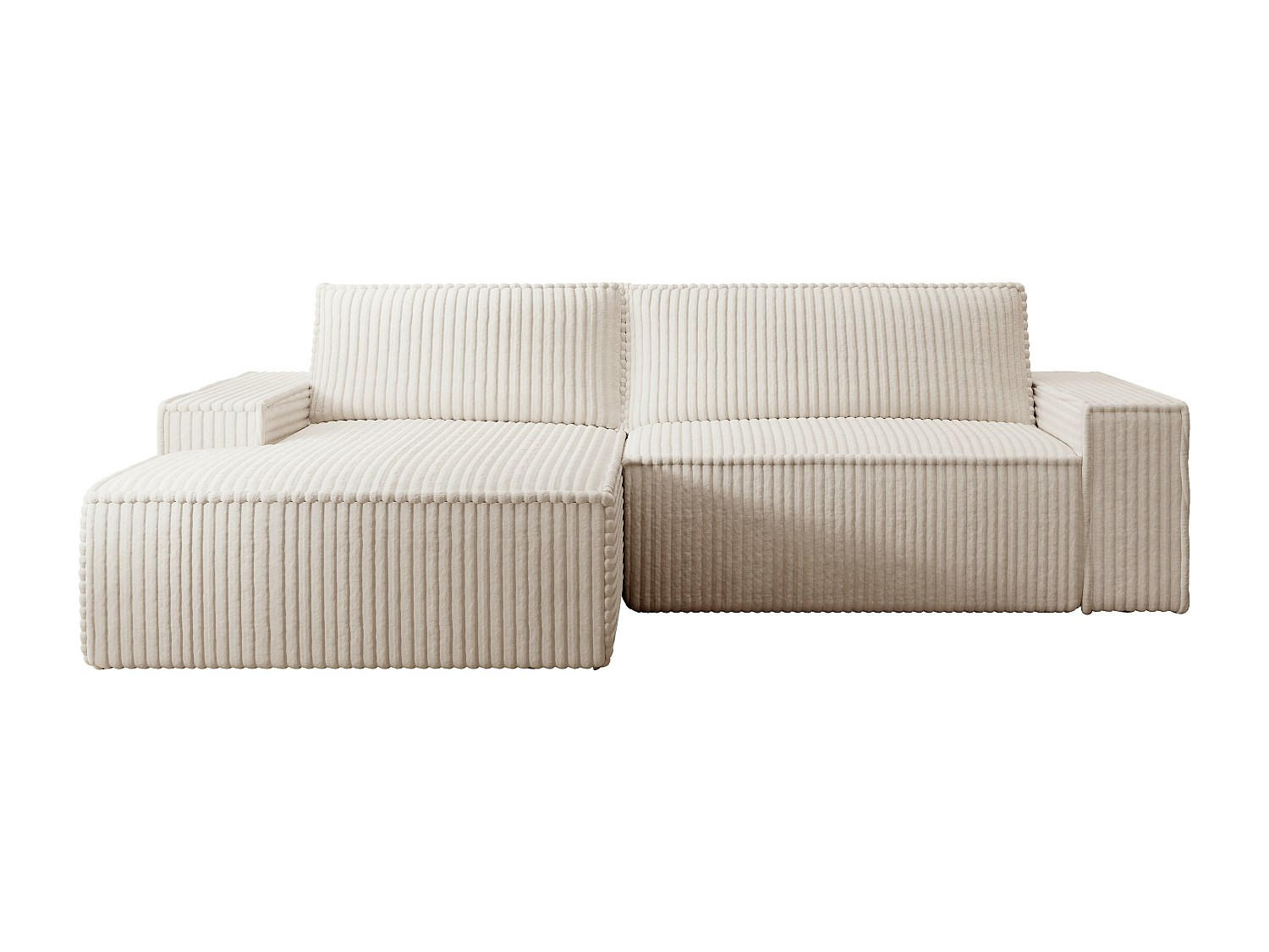SCHLAFSOFA - 4 Personen - Samt, Stoff - Beige - - Beige, Textil (267/85/167cm) - Vente-Unique